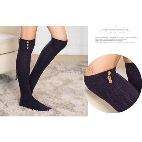 60pairs/lot 2015 new Fashion women cotton boot cuffs sock leg warmer knee knee high sock three color