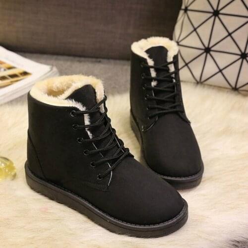 2020 Women Boots Winter Snow Boots Female Boots Duantong Warm Lace Flat with Women Shoes Tide Botas Mujer Hot Sale Women Boots