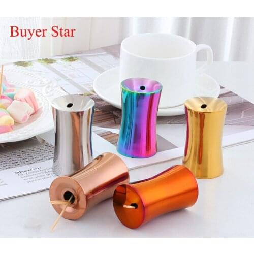 1pcs Colored Stainless steel Toothpick Box Holder Gold Container reusable Household Table Toothpick Storage Toothpick Dispenser