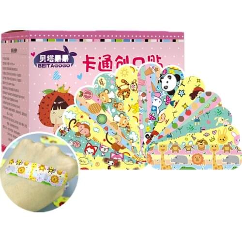 120PCs Cute Cartoon Stickers Kids Children Band Aid Bandages Waterproof Breathable Hemostasis Adhesive First Aid Emergency Kit