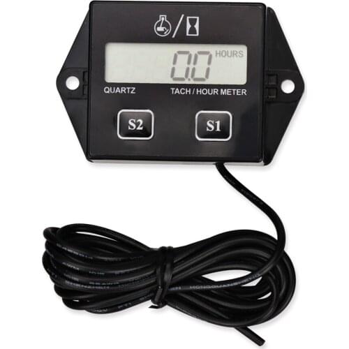 200pcs Motorcycle Digital Tachometer Hour Meter LCD Display Digital Engine Tach Gauge Tachometer via DHL to Poland