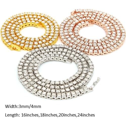 2021 Fashion Full of Geometric Square Cuba Chain Necklace Exaggerated Mens Gold Necklace