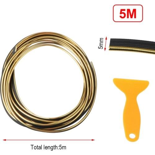 5M 10M Long Glue-Free Embedded Car Decoration Strips Moulding Trim Dashboard Door Edge Protector Accessories Auto Parts
