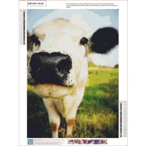 5D DIY Diamond Painting Full Round Drill Animal cow Embroidery Cross Stitch gift Home Decor Gift