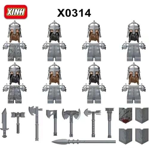 80pcs x0314 Medieval Knights Group Building Block Military Dwarf Elves Accessories Warrior Model Parts DIY Toys for Children