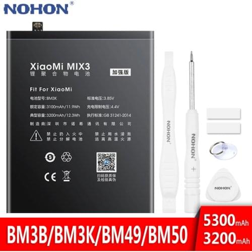 NOHON Battery For Xiaomi Mi MIX 3 2 MIX3 MIX2 MAX 2 MAX2 Replacement Bateria BM3K BM3B BM49 BM50 Lithium Polymer Phone Battery