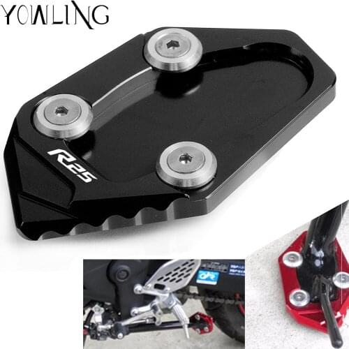 Motorcycle Accessories Stands Kickstand Foot Side Stand Extension Pad Support Plate FOR YAMAHA R25 YZFR25 YZF-R25 YZF R25 2015