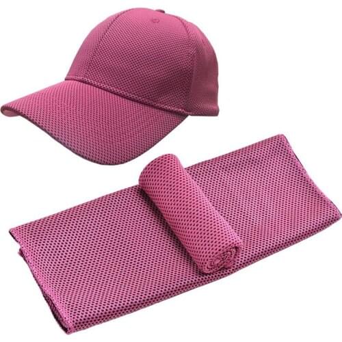 Outdoor Sun Hats Cold Feeling Ice Silk Baseball Cap Lightweight Breathable Caps with Cold Towel for Cycling Climbing Travelling