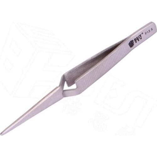 BST-F12.5 Electronics Industrial Tweezers Anti-static Curved Straight Tip Stainless Forceps Phone Repair Hand Tools Sets