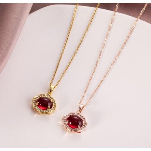 High Grade Crystal Lucky Purse Pendant Necklace Stainless steel Chain For Women Girls Copper Charms Choker Jewelry Party Gifts