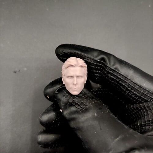 Blank 1/12 Scale Christian Bale Head Sculpt Unpainted Fit 6" ML Figure B Style