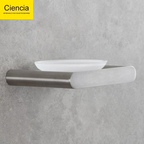 Free Shipping Black Surface High Quality Shower Soap Box Dish Storage Plate Soap holder Drilling Innovation Wellness