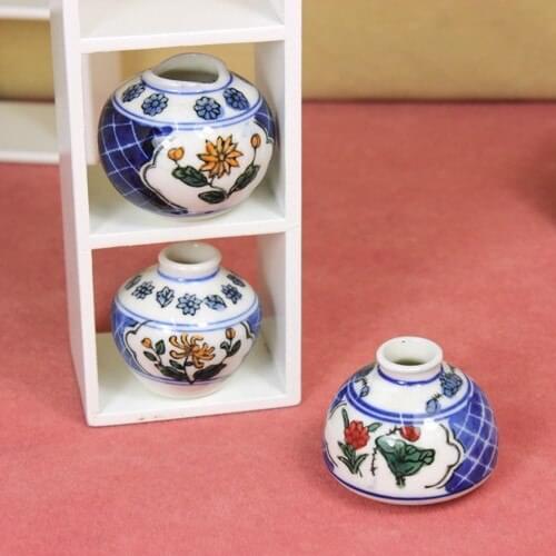 G06-X536 children baby gift Toy 1:12 Dollhouse mini Furniture Miniature rement Daisy Blue and White 3pcs/set