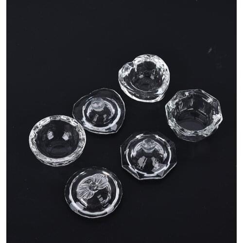 1pc Crystal Glass Dappen Dish Lid Bowl Cup Holder Manicure Equipment Nail Tool