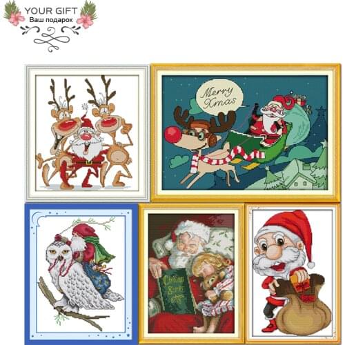Joy Sunday C248(5)C263(7)C317C589C601 Home Decor Merry Christmas Santa Claus Reindeer Eagle Christmas Story Cross Stitch kits
