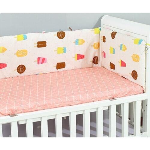 6PCS Baby Crib Set Newborn Bedding Set Baby Nursery Crib Bumper Protector Newborn Cot Bumpers,(4bumpers+sheet+pillow cover)