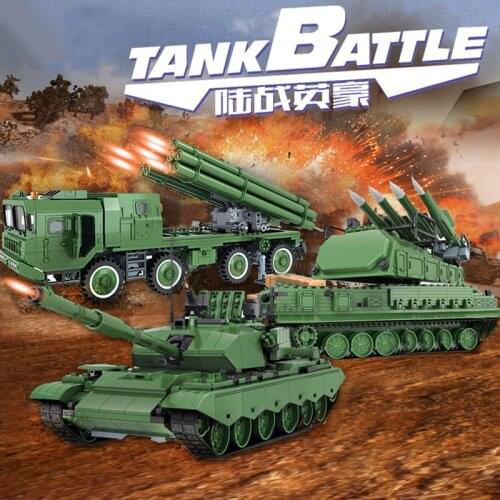 QWZ New Military Series Battle Tank Aircraft Missile Ship Model Toys Building Blocks Bricks For Kids Gifts