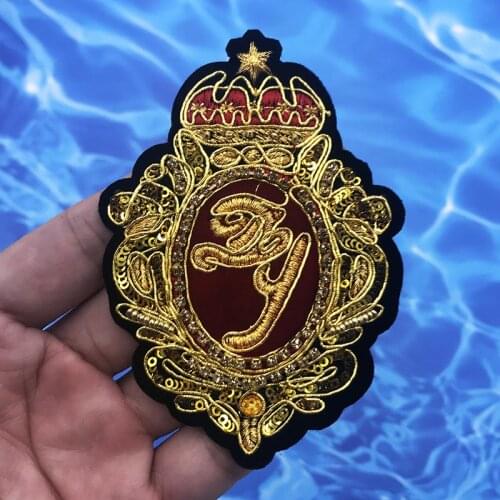 Crown Decorative Patch Beaded Letters icon Embroidered Applique Patches For DIY Sew on Badges Stickers on Backpack,The Clothes