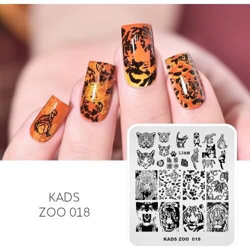 Leopard Nail Stamping Plate Lion Tiger Patterns Stainless Steel Nail Art Design Image Template Stencil Tool for Nail Decoration
