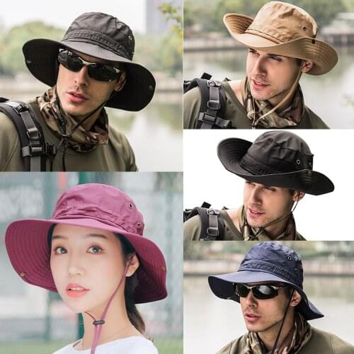 2020 Summer Men Women Camouflage Bucket Hat With String Fisherman Cap Military Panama Safari Boonie Sun Hats Cap