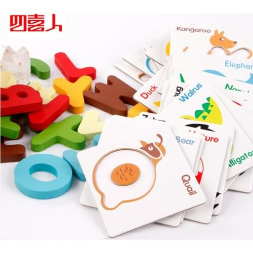 N107 Early education recognition letter animal knowledge card puzzle puzzle children toy letter puzzle
