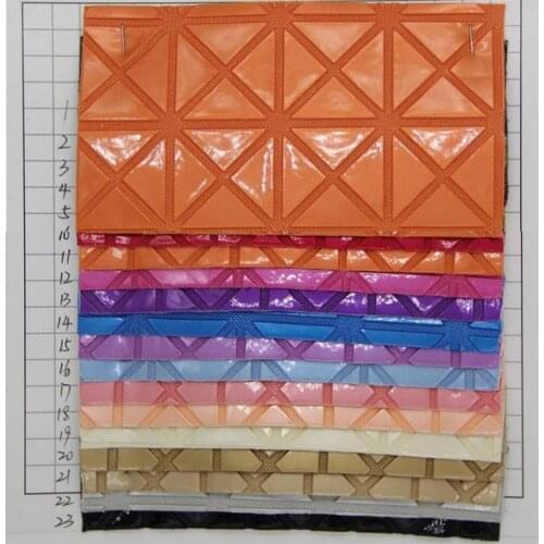 Latest fashion factory direct diamond shiny leather luggage bags leather artificial semi PU leather fabric material