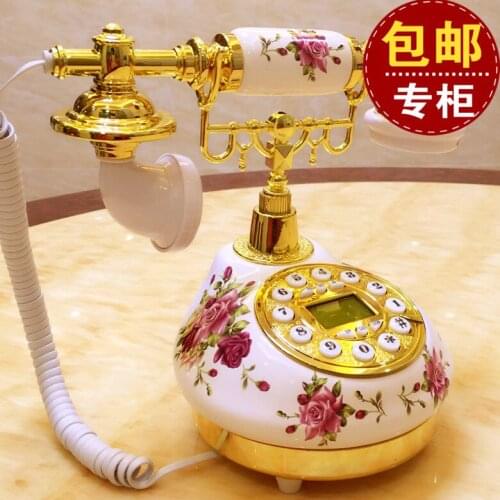The new European style villa antique telephone telephone phone caller ID telephone retro fashion ringing tones home Dial number