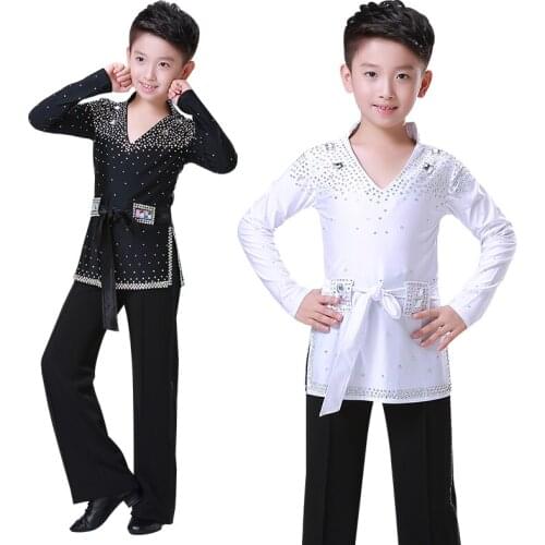 New Boy Latin ballroom costume children Latin Shirt suit Rumba Samba Dancewear Latin dance competition clothes