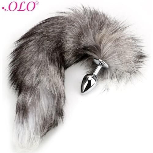 OLO Fox Tail Metal Anal Plug Anus Stimulator Butt Plug Sex Toys For Women Man Gay Anus Dilator Smooth Touch Anal Sex
