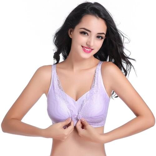 Autumn new lace front button vest nursing bra comfortable side breasts half breast bra pregnant women bra underwear