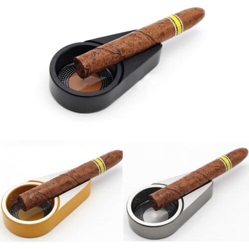 Cigar Ashtray Solid Aluminum Box Ashtray Home Decorative Smoking Ash Tray Portable Cigarette Ash Tray Smoking Accessories