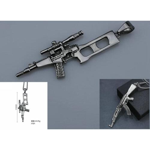 European and American style stainless steel rifle pendant Machine gun ump pendant VSS Micro Sound Sniper Rifle Pendant