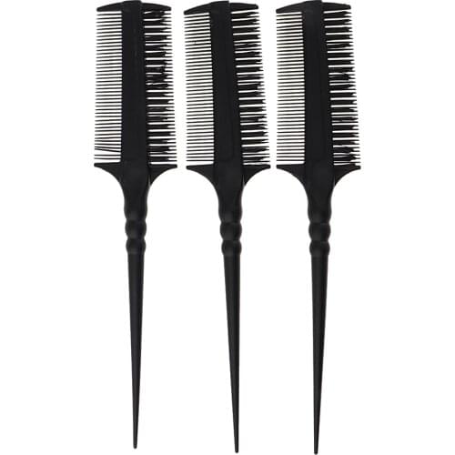 3pcs 2 Type Tooth - 3 Ways Salon Dye Comb Brush Hair Dyeing Tinting Comb Styling Tool Hairdressing