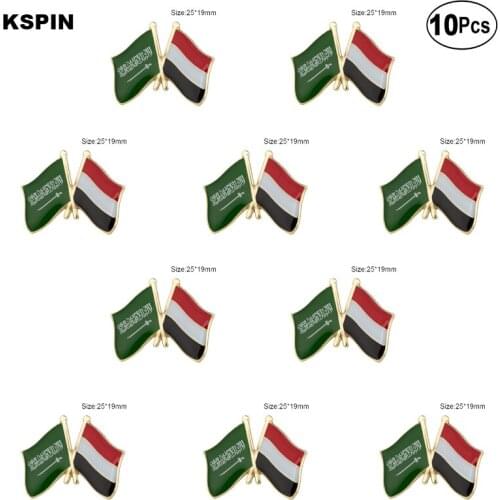 Saudi Arabia & Yeman Lapel Pin Flag badge Brooch Pins Badges 10Pcs a Lot