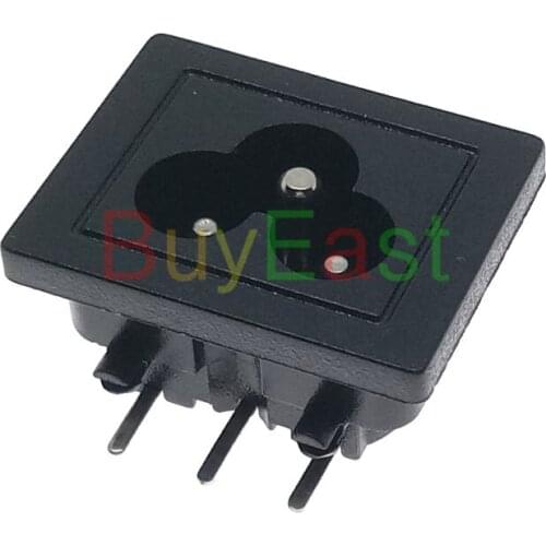 Pack 5 - IEC C6 Male Panel Mount Inlet Power Outlet Socket AC250V 2.5A