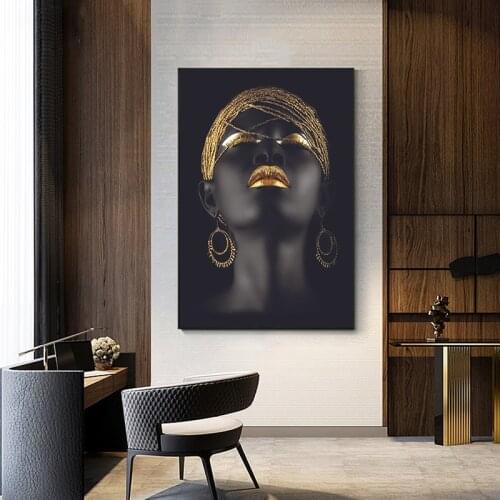 Modern Wall Art Canvas Painting African Black Woman Posters and Prints Scandinavian Wall Art Pictures For Living Room Home Decor