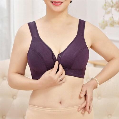 Mom Sports Underwear Womens Thin Pure Cotton Bra Without Steel Ring Vest Style Middle Aged And Elderly People Large Size Bra