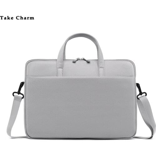 Laptop bag mens daily work bag Ladies portable messenger computer bag Youth briefcase PU leather waterproof