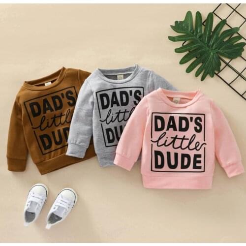 Spring Autumn Unisex Baby Letter Print Sweatshirt Kids Baby Loose Fit Long Sleeve O-neck Pullover Sweatshirts Tops