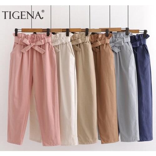 TIGENA Women's Trousers Harem Pants