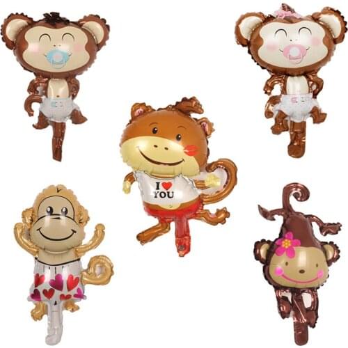 1Pc Jungle Animal Cute Monkey Helium Balloon Kids Safari Birthday Party Decor Zoo Theme Supplies Baby Shower Childrens day Toy