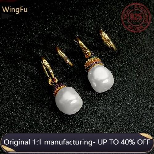 S925 sterling silver fashion golden zircon pearl women earrings luxury brand monaco jewelry fashion gifts
