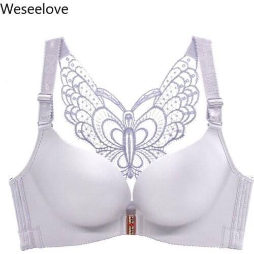 Plus Size No Rims Bra Push Up Women Lace Underwear Women Sexy Bra 52E Cup Gather Adjustable Bras Women Soutien Gorge Femme A01-1