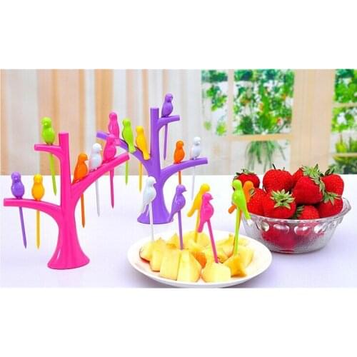 1 Set Animal Fruit Forks Birdie Fruit Fork Snack Dessert Fork Toothpick Fruit Tool Cartoon Party Fork Tableware Dinnerware Set