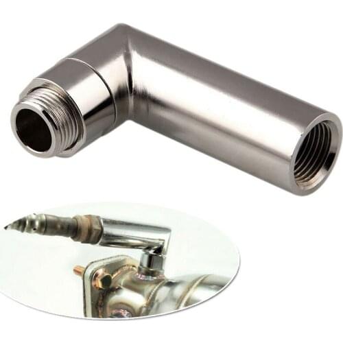 1pc M18*1.5 Car Catalytic Converter O2 Oxygen Sensor Angled Extender Extension Spacer 90 Degree CEL Fix Sensor Adapter 76mm