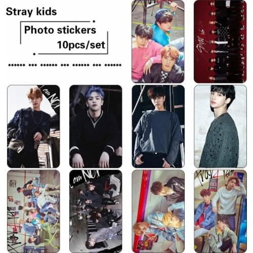 10pcs/set Kpop Stray kids photo cards sticker Fashion album photocard Stray kids photo card sticker new arrivals
