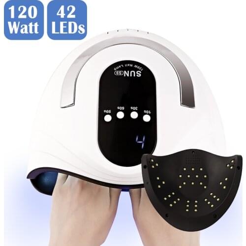 120W Nail Dryer Lamp UV LED Lamp With 42 Lamp Beads For Gel Nail Varnish LCD Display With Sensor Professional Nail Salon Lamp