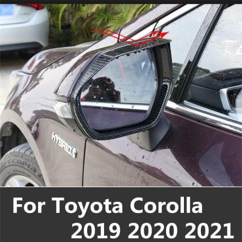 2pcs Car Side Rearview Mirror Rain Eyebrow Cover Trim Cup Shell Frame For Toyota Corolla Altis 2019 2020 2021 Accessories
