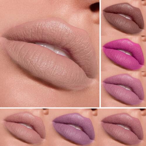 QIBEST Velvet Matte Lipgloss Waterproof Nude Lip Gloss Long Lasting Pigment Liquid Lipstick Lip Tint Makeup Cosmetics
