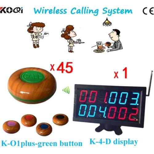 Wireless Table Service Call Button Pager , Restaurant Paging System , Waiter Calling System 1 Receiver+45pcs Transmitter Buzzers